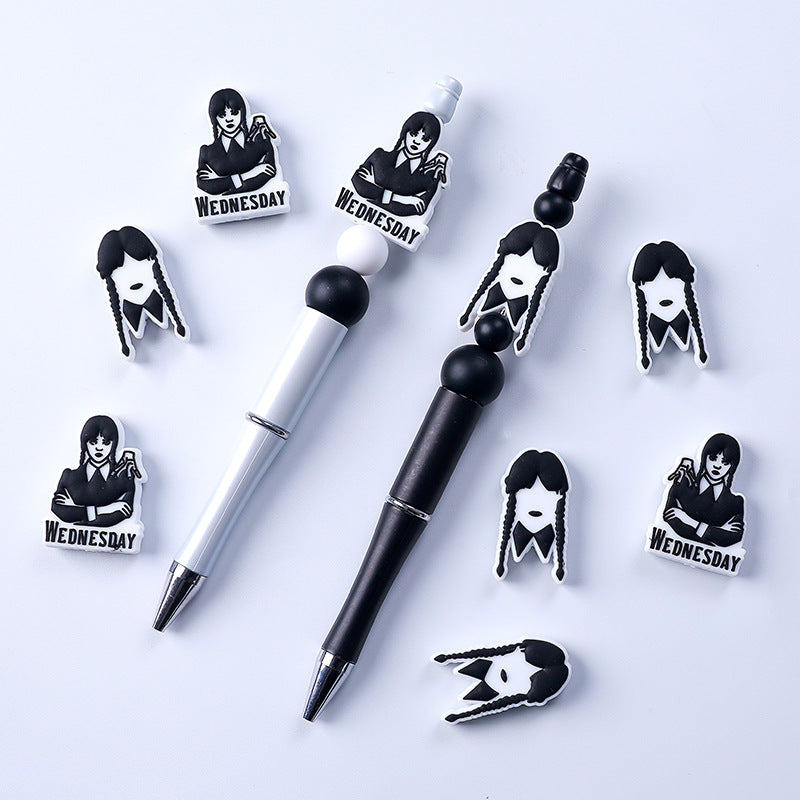 Wholesale silicone beaded jewelry DIY bead pen cartoon magic girl beads